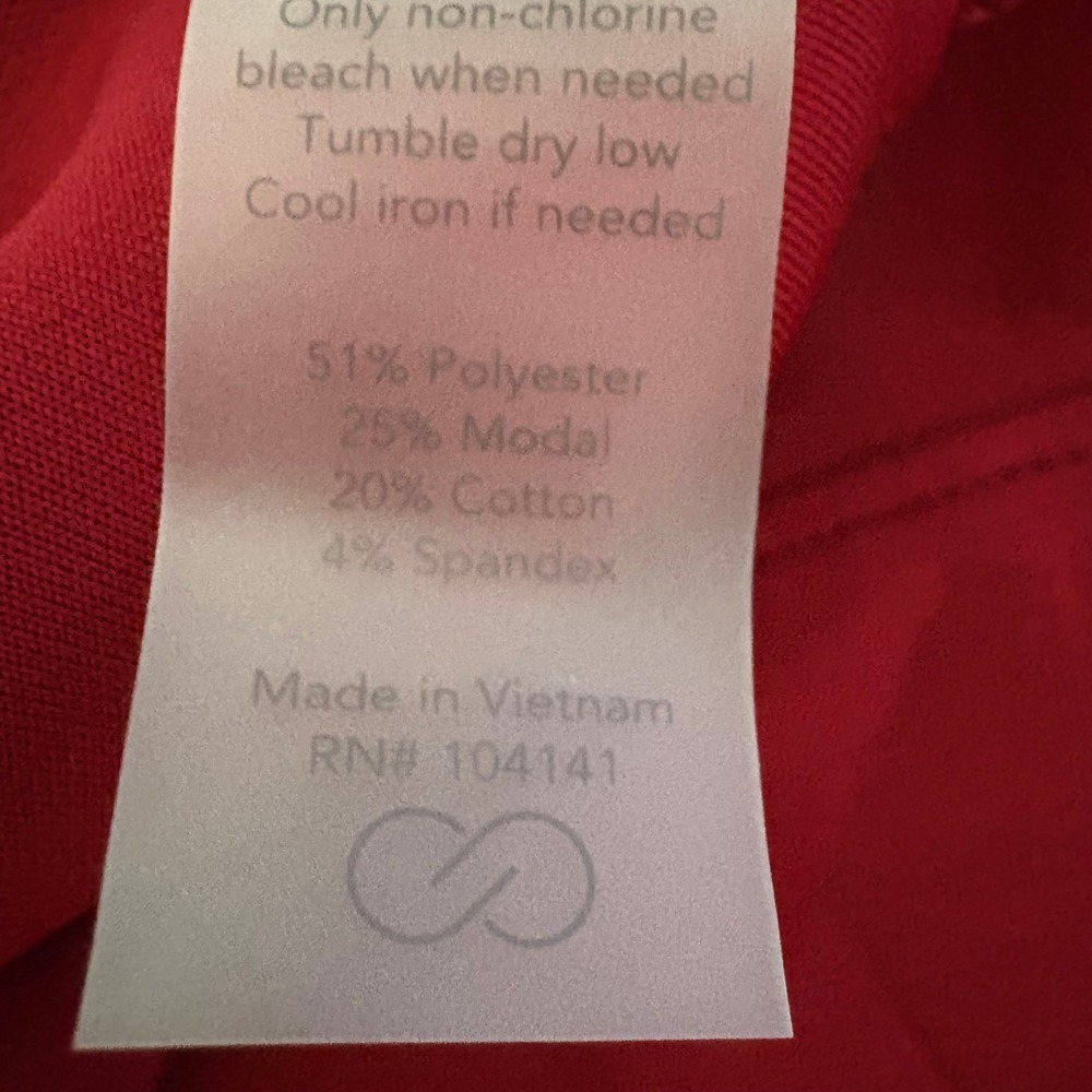 Calia Pullover 1/4 Zip Soft Scuba Sweatshirt L Red Funnel Neck Kangaroo Pocket - Picture 9 of 11
